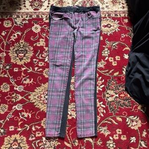 Royal Bones Charcoal & Plaid Denim Skinny Jeans